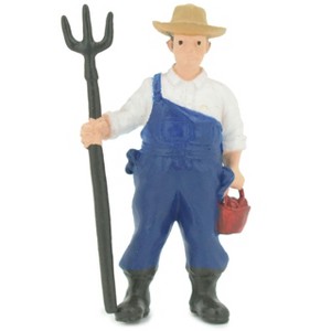 Collectible Wildlife Gifts | Farmer with Pitchfork,  Plastic, Educational, Realistic Figure,  Model,   Gift,     2 3/8"   F4253 B375 - 1 of 4