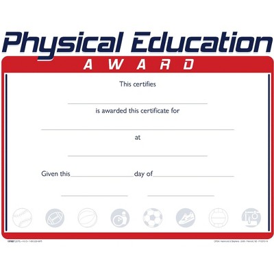 Hammond & Stephens Raised Print Physical Education Recognition  Award, 11 x 8-1/2 inches, pk of 25