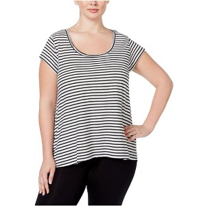 Calvin Klein Womens Striped Hi-Lo Graphic T-Shirt - 1 of 1