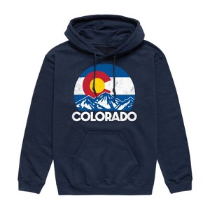 Men's - Instant Message - Retro Colorado Flag Mountains Graphic Fleece Pullover Hoodie - 1 of 4