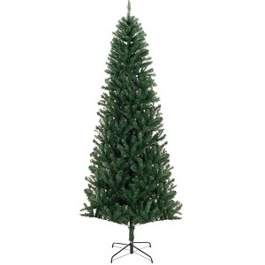 8' Artificial Christmas Tree, Unlit Xmas Tree with Realistic Branch Tips for Indoor, Home, Holiday - 1 of 4