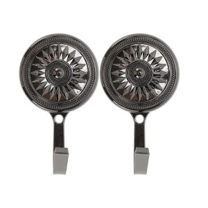 Unique Bargains Curtain Holdbacks Sunflower Petal Hooks Zinc Alloy 3.54"x2.01" 1 Pair - 1 of 4