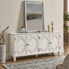Lirago Mid Century Modern Sideboard Buffet Cabinet 15.75"D x 65.55"W x 30.2"H White Symmetrical Geometric Accent Storage Cabinet Large Console Table - 4 of 4