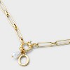 14K Gold Dipped Pearl Charm on Chain Initial Necklace - A New Day Gold - 4 of 4