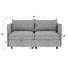 TiramisuBest 71" Plush Corduroy Loveseat Sofa with Square Storage Armrest & USB Port– Beige - 4 of 4