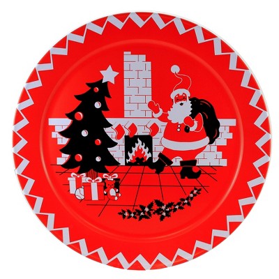 Tabletop 18.0" Santa Tray Large Christmas Fireplace Chimney One Hundred 80 Degree  -  Serving Platters