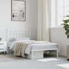 vidaXL Metal Bed Frame with Headboard White 39.4 in.x74.8 in. Twin - 3 of 4