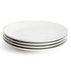 Gibson Home Ogalla 4 Piece Fine Ceramic 10.5 Inch Dinner Plate Set in White with Gold Rim - 2 of 4