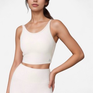 Anna-Kaci Active Women's Scoop Neck Cropped Activewear Tank Top with Wide Straps and Clean Hem Detail - 1 of 4