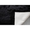 Home Mart Goods Black Faux Fur Sheepskin Area Rug - 3 of 4