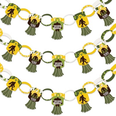 Big Dot of Happiness Sasquatch Crossing - 90 Chain Links & 30 Paper Tassels Decor Kit - Bigfoot Party or Birthday Party Paper Chains Garland - 21 feet