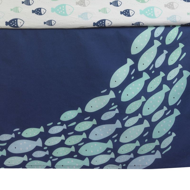 Lambs & Ivy Oceania 6-Piece Baby Crib Bedding Set - Blue Ocean, Nautical, Aquatic, Whale, Octopus Theme, 5 of 12