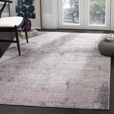 Gray Weathered Synthetic Hand-knotted Area Rug, 8' x 8'