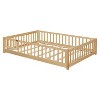 Whisen Twin Size Montessori Floor Platform Bed with Built-in Book Storage Rack on Headboard - 3 of 4