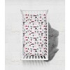Bacati - Woodland Animals Red Black Gray Printed 100 percent Cotton Universal Baby US Standard Crib or Toddler Bed Fitted Sheet - 3 of 4