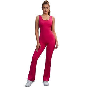INSPIRE CHIC Women's Hollow Back One Piece Long Workout Fitness Full Body Shapers - 1 of 4