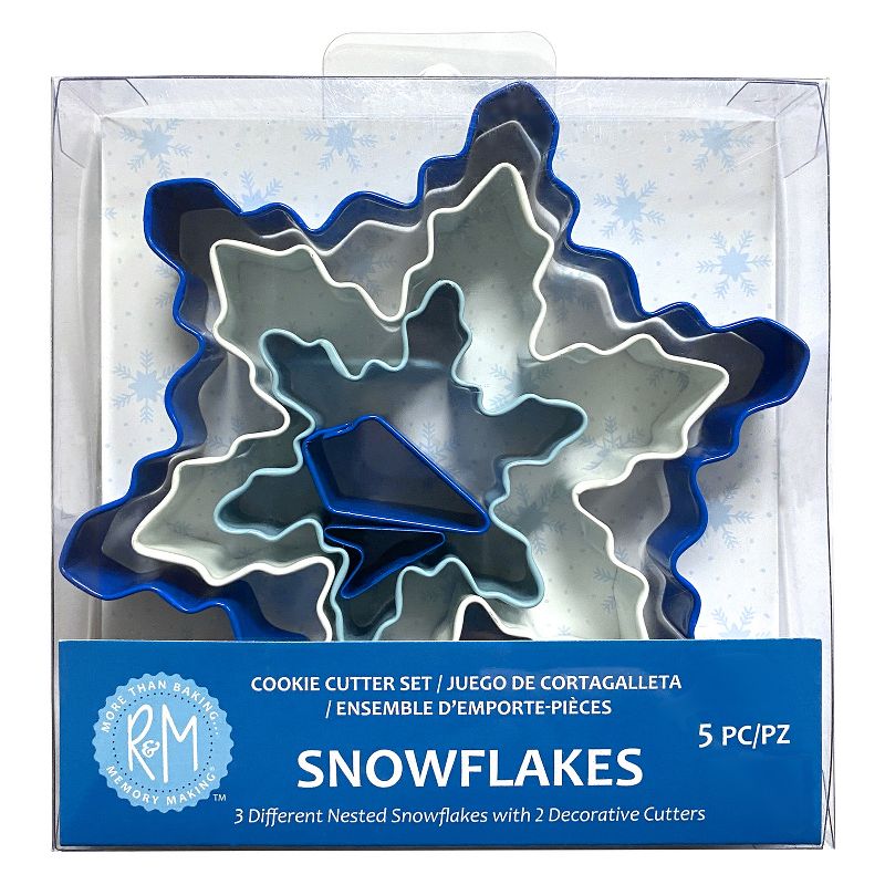R&M International Color Snowflake 5 Piece Cookie Cutter Set, 1 of 4