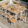 Pamapic 8-Piece Aluminum Outdoor Patio Dining Set with Rectangle Table, Small Side Table and 6-Stackable Chairs - 2 of 4