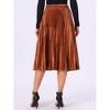 INSPIRE CHIC Women's Party Elastic Waist Metallic Shiny Accordion Pleated Midi Skirt - 4 of 4