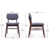 Mid-Century Upholstered Dining Chairs Set of 2, Rubberwood Frame Dining Room Chairs with Padded Seat and Back for Kitchen - Koiai - 3 of 4