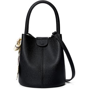 Small Crossbody Bags for Women Vegan Leather Mini Bucket Handbag Removable Shoulder Strap - 1 of 4