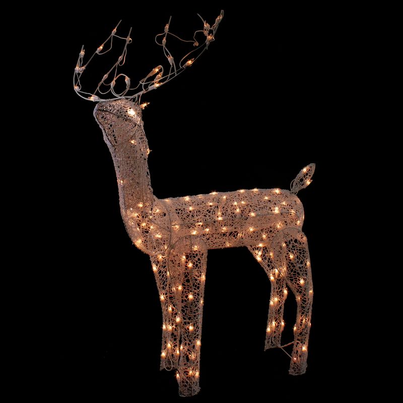 Northlight 48-Inch Lighted White Mesh Buck Outdoor Christmas Decoration - Clear Lights, 2 of 6