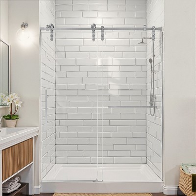 NicBex Single Sliding Shower Door for Bathroom