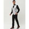 Lars Amadeus Men's Sequin Shiny Slim Fit Sleeveless Suit Waistcoat Set with Bow Tie - 4 of 4