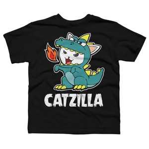 Boy's Design By Humans Catzilla Halloween Costume Dragon Monster Kitten Cats Lover By lenxeemyeu T-Shirt - 1 of 4