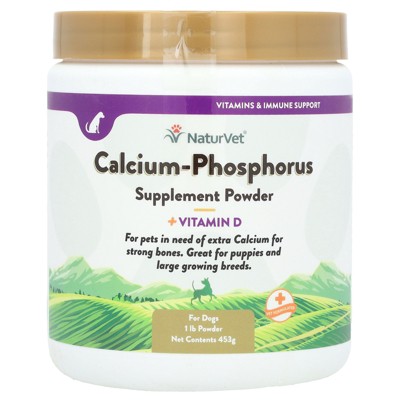 NaturVet Calcium-Phosphorus + Vitamin D, For Dogs, 1 lb (453 g)