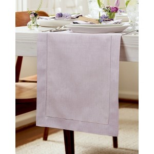 Solino Home Linen Classic Hemstitch Table Runner - 1 of 4