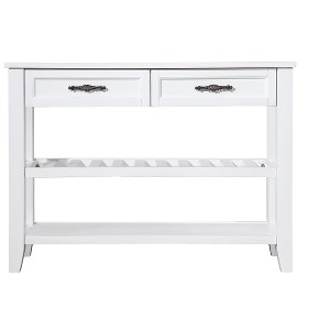 NicBex 42.01''Console Table with 2 Storage Drawers Mid-Century Wooden Side Table with 2-Tier Shelves for Entryway,Living Room - 1 of 4