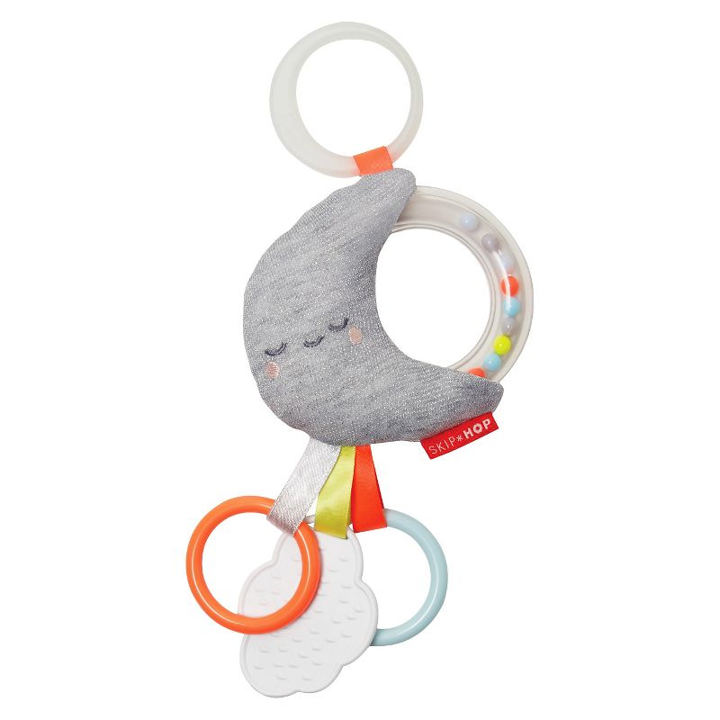 Skip Hop Silver Lining Cloud Rattle Moon Stroller Baby Toy, 1 of 6