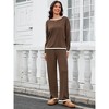 ATHLECHIC Women's Outfits Casual Long Sleeve Sweater Top Wide Leg Pants Matching Lounge 2 Piece Sets - 3 of 4