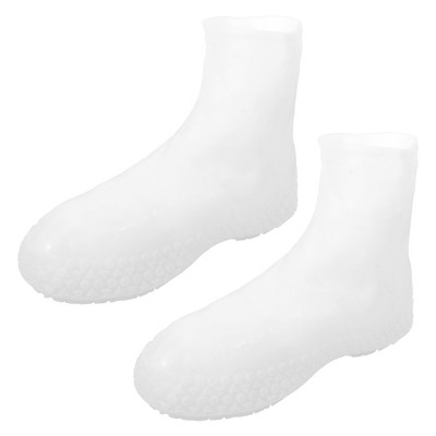 Unique Bargains Waterproof Reusable Rain Shoe Covers Ankle high top Boots Non-Slip 1 Pair