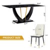 NicBex Dining Table Set for 8 Dining Room Table Set Black Marble Pattern Tempered Glass Dining Table Set with 8 PU Chairs for Dining Room - 4 of 4