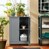 Tangkula Bathroom Floor Storage Cabinet Double Door Kitchen Cupboard Shoe Cabinet - 4 of 4