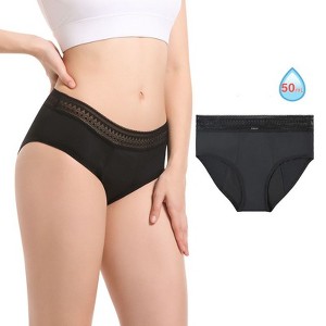 VOXSHE Period Briefs Women's Lace Period Underwear Leak Proof Underwear for Women Menstrual Reusable Absorbent Panties - 1 of 4