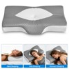 Okak Ergonomic Memory Foam Pillows with Breathable Cover, Pressure Relief Bed Pillows, Cervical Neck Pillow for All Positions, White+Gray - 2 of 4