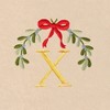 Linum Home Textiles Christmas MISTLETOE MONOGRAM - Embroidered Luxury 100% Turkish Cotton Hand Towels (Set of 2) - 3 of 3