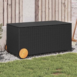 Garden Storage Box Black PE Rattan 42.1 x 21.7 x 20.9 in vidaXL - 1 of 4