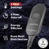 Sunbeam 50"x60" Heated Throw Blanket LoftTec Foot Pocket 3 Heat Settings Navy Blue - 3 of 4