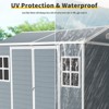 96.00"8 x 6ft Resin Outdoor Storage Shed Waterproof Shed with Floor & Two Windows & Lockable Door, Tool Shed for Garden,Black - 3 of 4