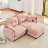 “Cloud” L-Shaped Sectional & Ottoman – Plush Chenille, Tufted High-Density Foam, Compact Corner Sofa for Living - 2 of 4