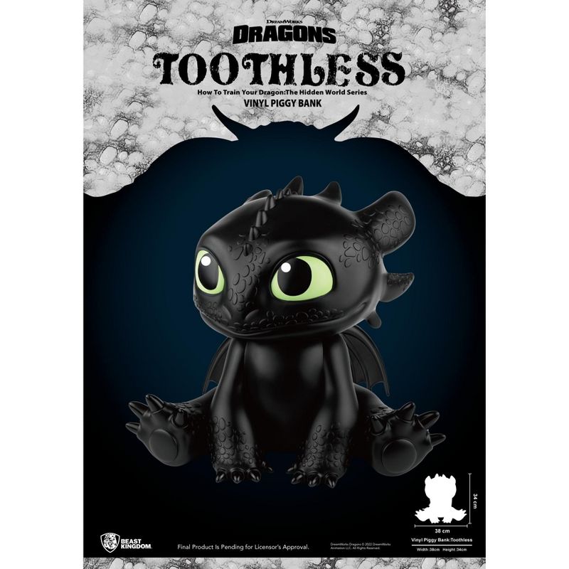 How to Train Your Dragon Serier Vinyl Piggy Bank :Toothless (Piggy Bank), 3 of 5