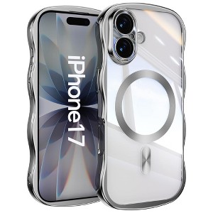 HTUTWOO for iPhone 17 Case, Wave Frame Magnetic Phone Case, Compatible with Magsafe, Soft Electroplated Protective Cover for iPhone 17 - 1 of 4