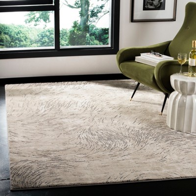 Elysian Ivory & Grey Abstract 9' x 12' Hand-Knotted Rug