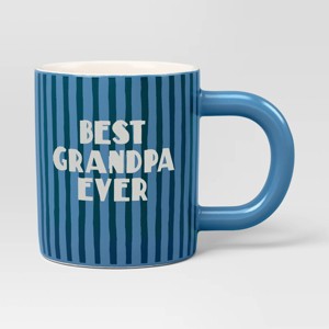 16oz Stoneware Best Grandpa Ever Mug Blue - Room Essentials™ - 1 of 3