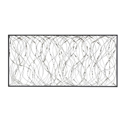 LuxenHome Metal Infinity Rectangular Wall Decor Silver