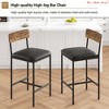 Kitchen Island Bar Stools Set of 2, Counter Height Bar Stools w/Back & Upholstered Wider Seat, Kitchen Barstools with Footrest - 4 of 4